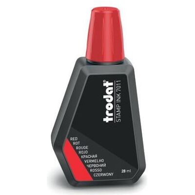 Trodat, Tampon encreur, Encre pour tampon rouge 28ML 7011/SB - Publicité Trodat, Tampon encreur, Encre pour tampon rouge 28ML 7011/SB - Publicité