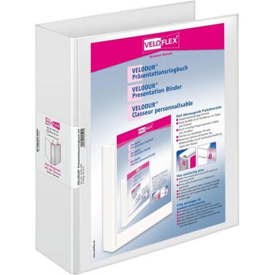 Veloflex, Classeur, Classeur à anneaux de présentation 4D-Mechanik VELODUR, A4, carton PP (A4, 70 mm) - Publicité Veloflex, Classeur, Classeur à anneaux de présentation 4D-Mechanik VELODUR, A4, carton PP (A4, 70 mm) - Publicité