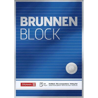 10x Brunnen, Cahier + bloc-notes, Bloc-notes 'BRUNNEN-Block' Premium (A4, À rayures, Non contraignant) - Publicité 10x Brunnen, Cahier + bloc-notes, Bloc-notes 'BRUNNEN-Block' Premium (A4, À rayures, Non contraignant) - Publicité