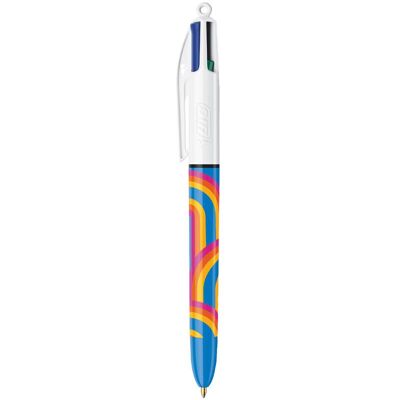 Bic, Stylo, 4-Farben-Kugelschreiber 4 Colours bunt, Schreibfarbe: blau, rot, schwarz, grün, 12 St. (12x) - Publicité Bic, Stylo, 4-Farben-Kugelschreiber 4 Colours bunt, Schreibfarbe: blau, rot, schwarz, grün, 12 St. (12x) - Publicité
