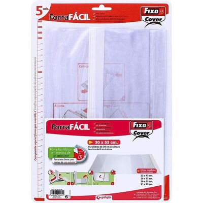 Grafoplas, Film protecteur pour livres, Film de reliure autocollant PVC transparent 5 pièces 30 x 53 cm (0.53 m x 30 cm) - Publicité Grafoplas, Film protecteur pour livres, Film de reliure autocollant PVC transparent 5 pièces 30 x 53 cm (0.53 m x 30 cm) - Publicité
