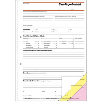Sigel, Bulletin de versement, Journal de chantier Format papier : DIN A4 Nombre de feuilles : 3 x 40 f. Publicité Sigel, Bulletin de versement, Journal de chantier Format papier : DIN A4 Nombre de feuilles : 3 x 40 f. Publicité