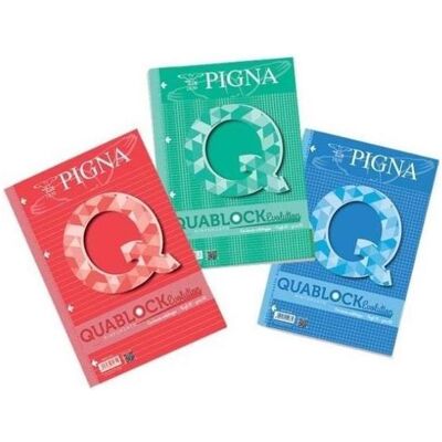 Pigna, Cahier + bloc-notes, Lot de 5 Quablocks A4 collés (A4, À rayures, Couverture souple) - Publicité Pigna, Cahier + bloc-notes, Lot de 5 Quablocks A4 collés (A4, À rayures, Couverture souple) - Publicité
