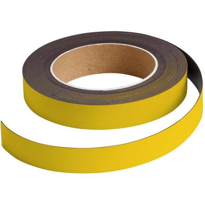 Brady, Étiquettes, B-859, bande magnétique, jaune, 25mm x 10m, inscriptible et effaçable (1 rouleau) - Publicité Brady, Étiquettes, B-859, bande magnétique, jaune, 25mm x 10m, inscriptible et effaçable (1 rouleau) - Publicité