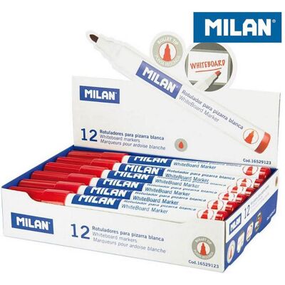 Milan, Marqueur, Feutres Planche blanche 12 pièces rouge PVC (12x) - Publicité Milan, Marqueur, Feutres Planche blanche 12 pièces rouge PVC (12x) - Publicité