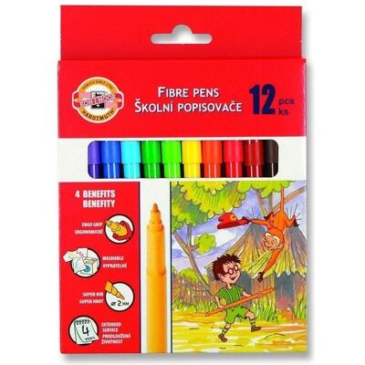 Koh-i-Noor, Écriture + dessin, Marker 12 Farben (12x) - Publicité Koh-i-Noor, Écriture + dessin, Marker 12 Farben (12x) - Publicité