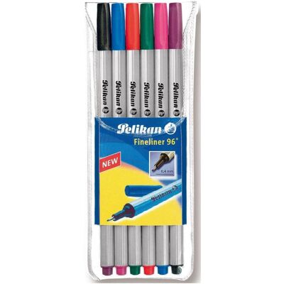 Pelikan Stylo, Feutre Fineliner 0.4mm étui de 6 pièces (6x) - Publicité Pelikan Stylo, Feutre Fineliner 0.4mm étui de 6 pièces (6x) - Publicité