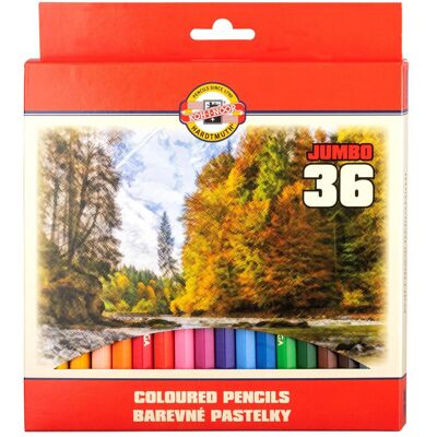 Koh-i-Noor, Écriture + dessin, Crayons Omega Jumbo 36 couleurs (377955) (36x) - Publicité Koh-i-Noor, Écriture + dessin, Crayons Omega Jumbo 36 couleurs (377955) (36x) - Publicité