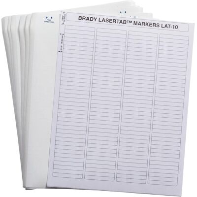 Brady, Étiquettes, LAT-10-747-10, polyester, mat, blanc, 47.63 x 6.35 mm, permanent, US letter, 4 pistes (10.14 - Publicité Brady, Étiquettes, LAT-10-747-10, polyester, mat, blanc, 47.63 x 6.35 mm, permanent, US letter, 4 pistes (10.14 - Publicité