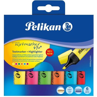 Pelikan Marqueur, Surligneur 490 (6x) - Publicité Pelikan Marqueur, Surligneur 490 (6x) - Publicité