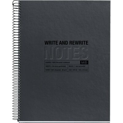 Maul, Cahier + bloc-notes, ECO Design NB4 BLACK Recycle A5 HOR. 80g schwarz (Speditionsversand) (A5, À rayures) - Publicité Maul, Cahier + bloc-notes, ECO Design NB4 BLACK Recycle A5 HOR. 80g schwarz (Speditionsversand) (A5, À rayures) - Publicité