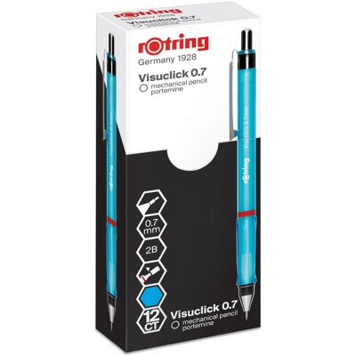 Rotring, Crayon à papier + critérium, VISUCLICK - Crayon à mine fine (0.70 mm, 2B, HB, 1x) - Publicité Rotring, Crayon à papier + critérium, VISUCLICK - Crayon à mine fine (0.70 mm, 2B, HB, 1x) - Publicité