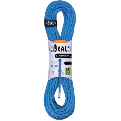 Corde d'escalade Beal Stinger III Unicore 9,4 mm - Bleu 60 m - Publicité Corde d'escalade Beal Stinger III Unicore 9,4 mm - Bleu 60 m - Publicité