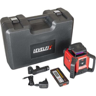 Levelfix, Laser lignes, 554601 650Hb Horizontal-Baulaser-Set rot mit Stativ 1,8m und Messlatte - Publicité Levelfix, Laser lignes, 554601 650Hb Horizontal-Baulaser-Set rot mit Stativ 1,8m und Messlatte - Publicité