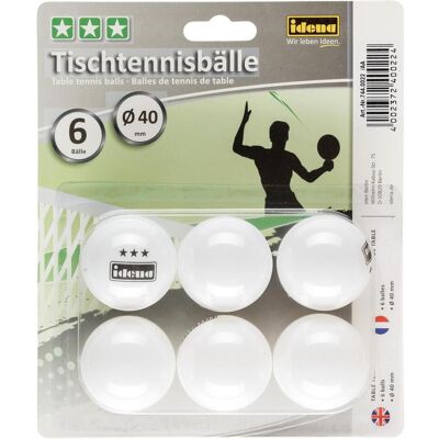 Idena, Ping-pong : balle, (6 pcs) - Publicité Idena, Ping-pong : balle, (6 pcs) - Publicité