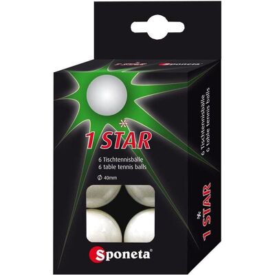 Sponeta, Ping-pong : balle, (6 pcs) - Publicité Sponeta, Ping-pong : balle, (6 pcs) - Publicité