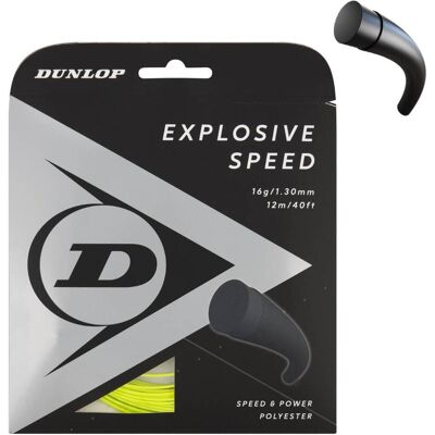 Dunlop Explosive Speed - 12m - Jaune - 1,25mm - Corde de tennis - Publicité Dunlop Explosive Speed - 12m - Jaune - 1,25mm - Corde de tennis - Publicité