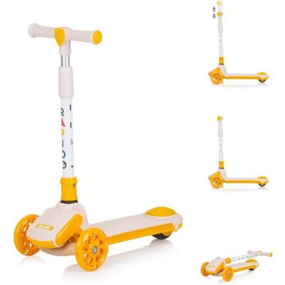 Scooter pour enfants Chipolino Yellow Rapido - Lumières LED, Pliable, 50kg Max - Publicité Scooter pour enfants Chipolino Yellow Rapido - Lumières LED, Pliable, 50kg Max - Publicité