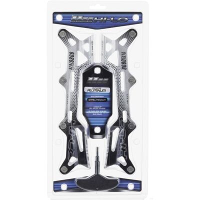 Châssis de patins en ligne en aluminium argenté Mission Hi-Lo - 230mm - Publicité Châssis de patins en ligne en aluminium argenté Mission Hi-Lo - 230mm - Publicité