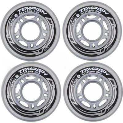 Roues de Patins en Ligne Tempish Catch - Pack de 4 - Argent 76mm - Publicité Roues de Patins en Ligne Tempish Catch - Pack de 4 - Argent 76mm - Publicité