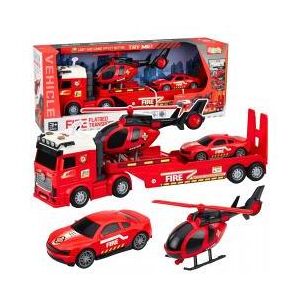Lean Toys Feuerwehr-Rettungsset mit Abschleppwagen, Auto, Hubschrauber, Lichtern und Sound - Publicité Lean Toys Feuerwehr-Rettungsset mit Abschleppwagen, Auto, Hubschrauber, Lichtern und Sound - Publicité