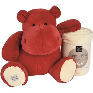 Doudou et Compagnie Hippo avec couverture câline rouge, 45cm (45 cm) - Publicité Doudou et Compagnie Hippo avec couverture câline rouge, 45cm (45 cm) - Publicité
