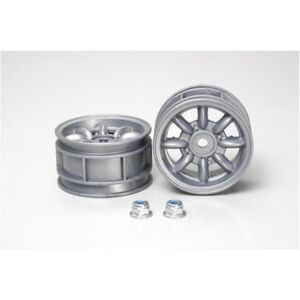 Tamiya M-Chassis 8-Spoke Wheels 2pcs silver - Publicité Tamiya M-Chassis 8-Spoke Wheels 2pcs silver - Publicité
