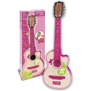 Bontempi Guitare en bois rose avec 6 cordes, 70 cm (207071) - Publicité Bontempi Guitare en bois rose avec 6 cordes, 70 cm (207071) - Publicité