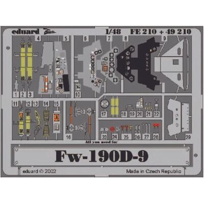 Accessoire Eduard Focke Wulf Fw 190D-9 Pré-peinté - Échelle 1:48 - Publicité Accessoire Eduard Focke Wulf Fw 190D-9 Pré-peinté - Échelle 1:48 - Publicité