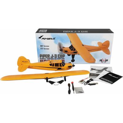 Amewi Piper J-3 Cup avec gyro 3 canaux BNF jaune (Multi moteur) - Publicité Amewi Piper J-3 Cup avec gyro 3 canaux BNF jaune (Multi moteur) - Publicité