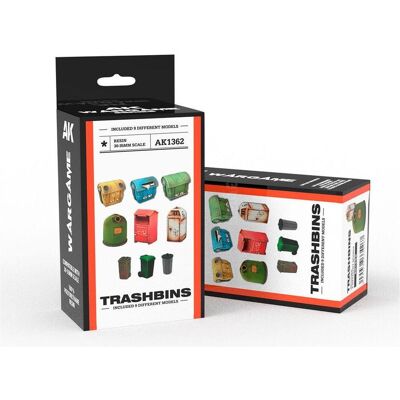 AK Interactive TRASHBINS SCENOGRAPHY WARGAME SET (30-35MM) - Publicité AK Interactive TRASHBINS SCENOGRAPHY WARGAME SET (30-35MM) - Publicité