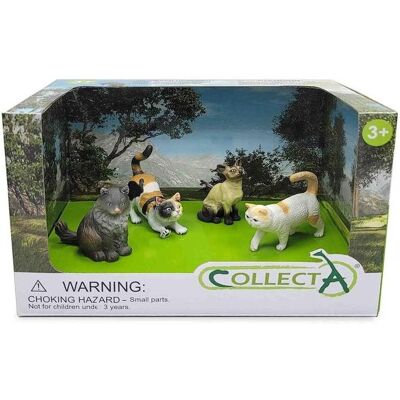 Set de 4 Chats Modèle Collecta - Figurines Collectibles - Publicité Set de 4 Chats Modèle Collecta - Figurines Collectibles - Publicité