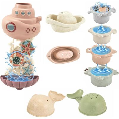 Chute d'eau de bain pastel rose - Ensemble de jouets de bain - Publicité Chute d'eau de bain pastel rose - Ensemble de jouets de bain - Publicité