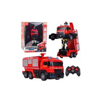 Lean Toys Feuerwehr-Roboterauto 2-in-1 ferngesteuert mit Licht, Sound und Wasser - Publicité Lean Toys Feuerwehr-Roboterauto 2-in-1 ferngesteuert mit Licht, Sound und Wasser - Publicité