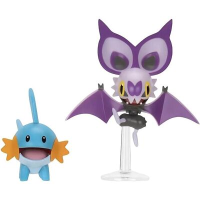 Pokémon Pokemon - Figurine de combat - Noibat et Mudkip (PKW4051) - Publicité Pokémon Pokemon - Figurine de combat - Noibat et Mudkip (PKW4051) - Publicité