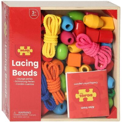 Bigjigs Toys Perles arc-en-ciel - Jouets de couture en bois pour enfants 3+ - Publicité Bigjigs Toys Perles arc-en-ciel - Jouets de couture en bois pour enfants 3+ - Publicité