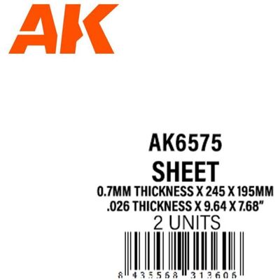 AK Interactive 0.7mmthickness x 245 x 195mm - STYRENE SHEET - Publicité AK Interactive 0.7mmthickness x 245 x 195mm - STYRENE SHEET - Publicité
