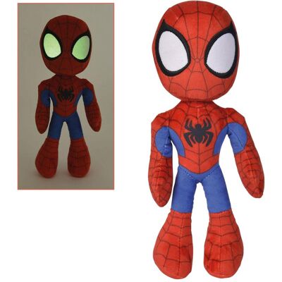 Figurine en peluche Spider-Man avec yeux phosphorescents - 25 cm - Publicité Figurine en peluche Spider-Man avec yeux phosphorescents - 25 cm - Publicité