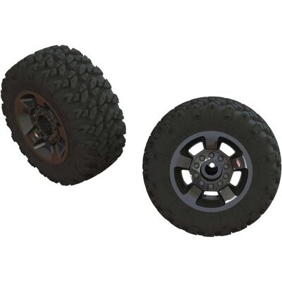 Arrma AR550053 Ragnarok Mt' Tire ST Glued(Blk Chrome)(2) - Publicité Arrma AR550053 Ragnarok Mt' Tire ST Glued(Blk Chrome)(2) - Publicité