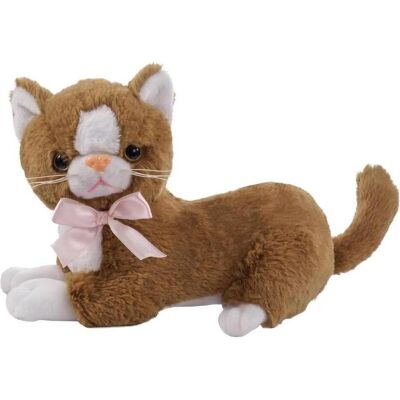 Chat marron Flico de BEPPE avec un nœud - Peluche - Publicité Chat marron Flico de BEPPE avec un nœud - Peluche - Publicité
