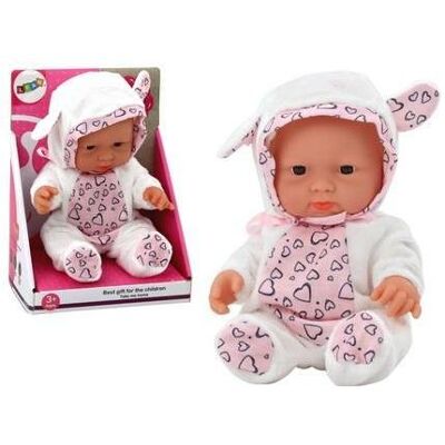 Lean Toys Babypuppe, weisse Kleidung, 21 cm - Publicité Lean Toys Babypuppe, weisse Kleidung, 21 cm - Publicité