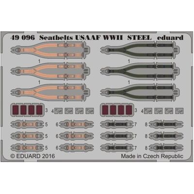 Ceintures de sécurité en acier USAAF WWII 1:48 - Kit de Modèle d’Avion - Publicité Ceintures de sécurité en acier USAAF WWII 1:48 - Kit de Modèle d’Avion - Publicité