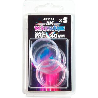 AK Interactive CLEAR HOLLOW BASE 40mm - 5 unités - Publicité AK Interactive CLEAR HOLLOW BASE 40mm - 5 unités - Publicité