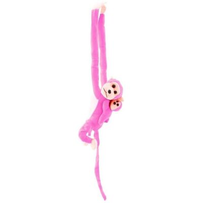 Lean Toys Leantoys Plüschaffe mit Baby-Maskottchen, rosa, 70 cm (70 cm) - Publicité Lean Toys Leantoys Plüschaffe mit Baby-Maskottchen, rosa, 70 cm (70 cm) - Publicité