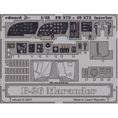 Intérieur Eduard Martin B-26 Marauder - Pré-peint 1:48 - Kit d'Avion - Publicité Intérieur Eduard Martin B-26 Marauder - Pré-peint 1:48 - Kit d'Avion - Publicité