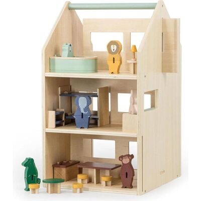 Maison en bois Trixie avec accessoires - Maison de jeu - Publicité Maison en bois Trixie avec accessoires - Maison de jeu - Publicité