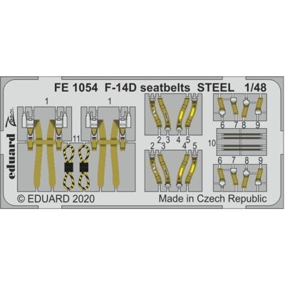 Ceintures de sécurité en acier Eduard pour F-14D Tomcat - 1:48 - Publicité Ceintures de sécurité en acier Eduard pour F-14D Tomcat - 1:48 - Publicité