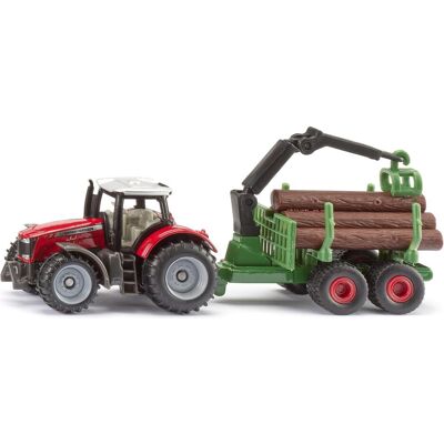 Siku Massey Ferguson mit Forstanhänger - Publicité Siku Massey Ferguson mit Forstanhänger - Publicité