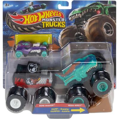 Hot Wheels Lot de camions Monster Trucks et de voitures miniatures moulées sous pression - Publicité Hot Wheels Lot de camions Monster Trucks et de voitures miniatures moulées sous pression - Publicité