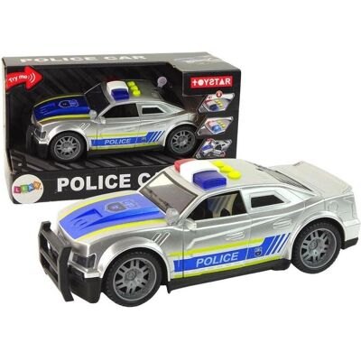 Lean Toys Auto Polizei 1:14 Silber Licht und Sound - Publicité Lean Toys Auto Polizei 1:14 Silber Licht und Sound - Publicité